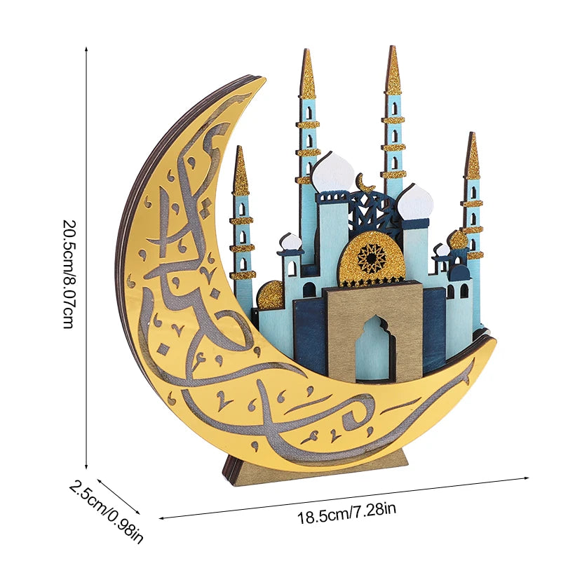 Ramadan Moon 3D Wood, LED, Warm White Night New 2025