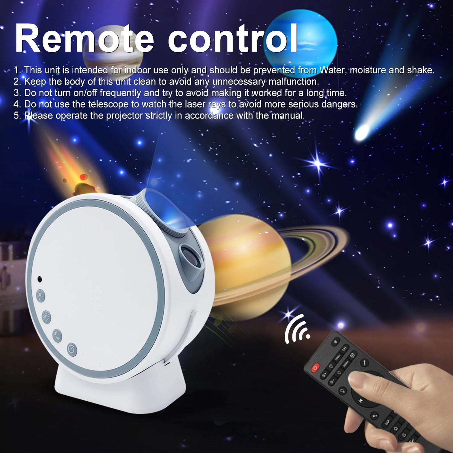 Galaxy Star Bluetooth Projector Night Light For Bedroom 8 Films HD Star Projector Lamp with 360° Rotating for Party Decor