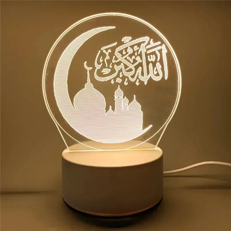 2025 Ramadan Decoration for Home USB 3D LED Night Light Eid Mubarak Table , Gifts