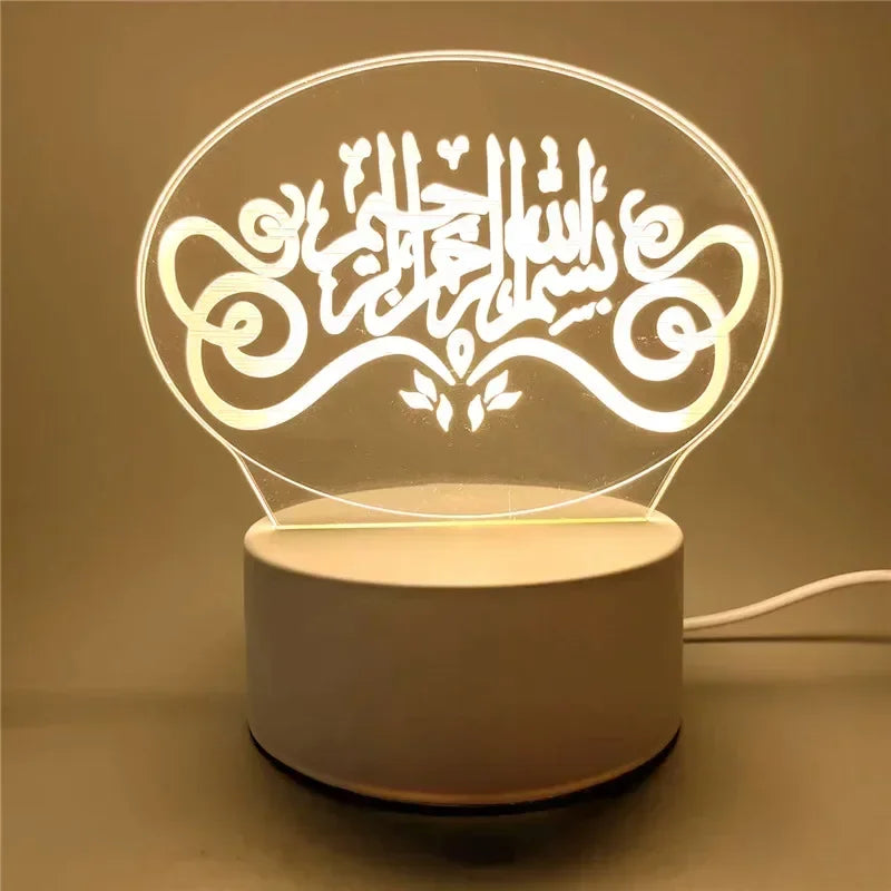 2025 Ramadan Decoration for Home USB 3D LED Night Light Eid Mubarak Table , Gifts