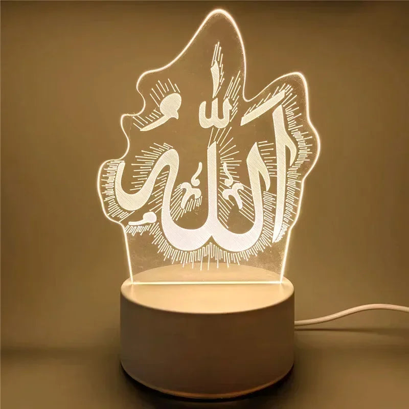 2025 Ramadan Decoration for Home USB 3D LED Night Light Eid Mubarak Table , Gifts