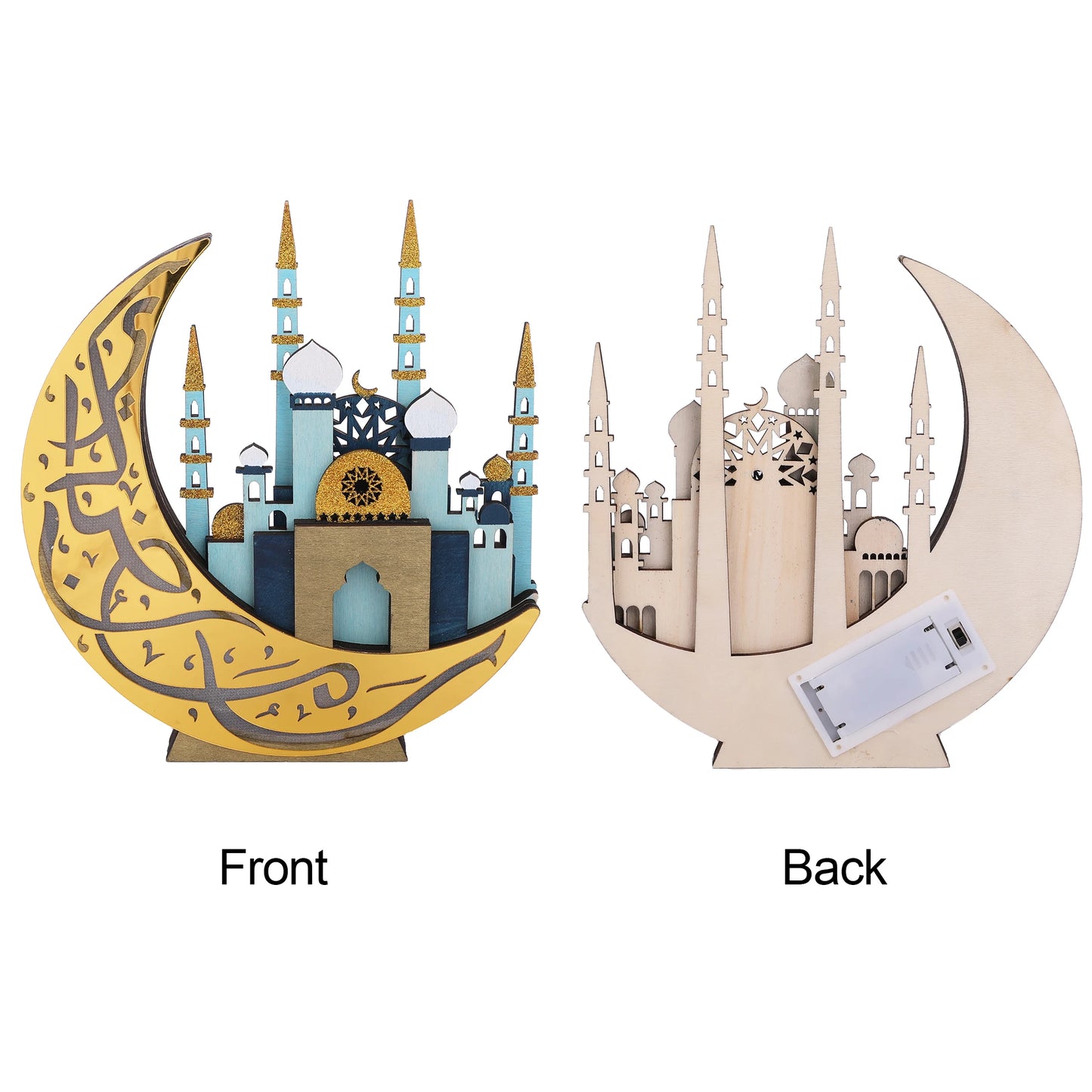 Ramadan Moon 3D Wood, LED, Warm White Night New 2025