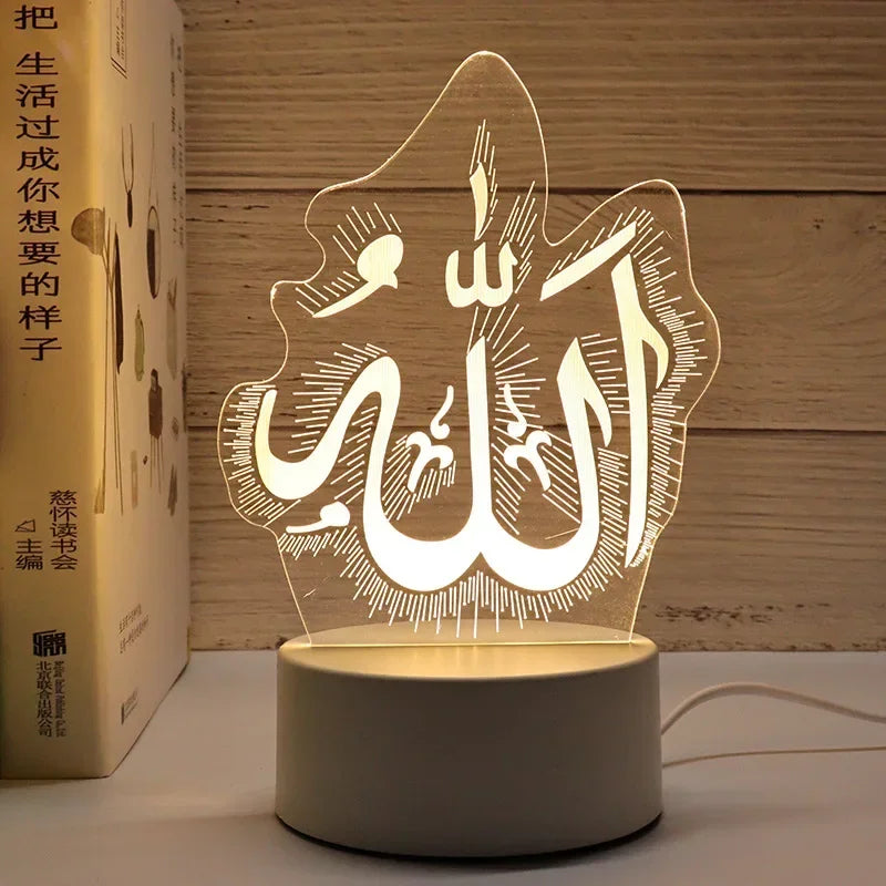 2025 Ramadan Decoration for Home USB 3D LED Night Light Eid Mubarak Table , Gifts
