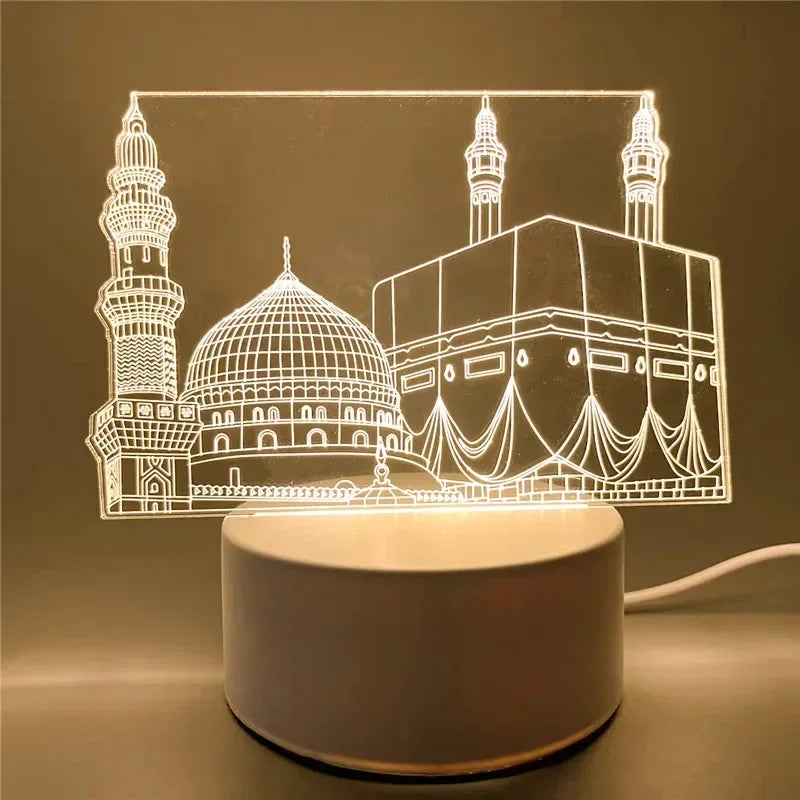 2025 Ramadan Decoration for Home USB 3D LED Night Light Eid Mubarak Table , Gifts