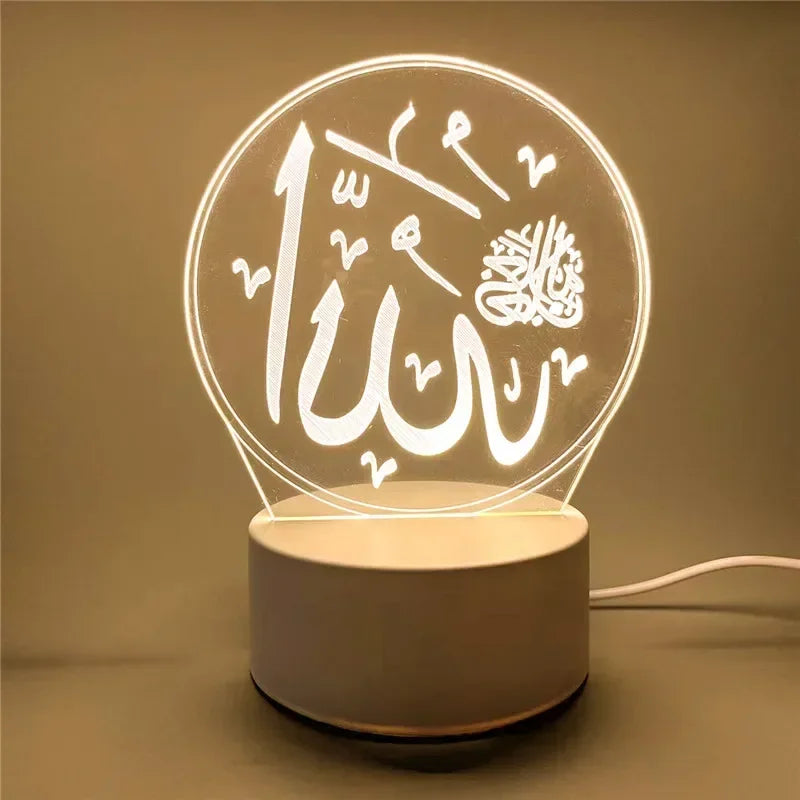 2025 Ramadan Decoration for Home USB 3D LED Night Light Eid Mubarak Table , Gifts